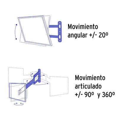 Soporte articulado para TV 23" a 42" SKU:'46095